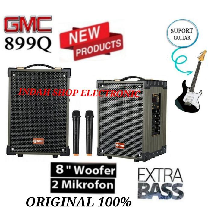 Speaker Portable Gmc 899Q Bluetooth + 2 Mic Wireless Extra Bass Original