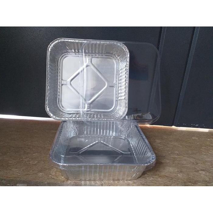 jhiw- Set Alumunium Foil Cup Tray Kotak 20 X 20 + Tutup ( Ox 1400 )