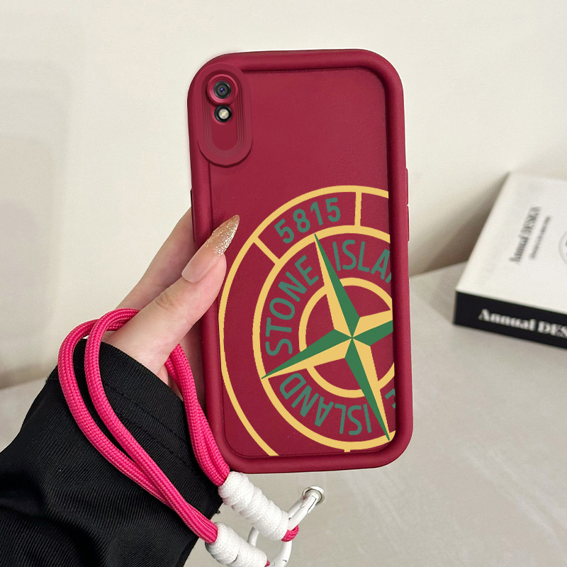 Casing Hp untuk Xiaomi Redmi 9A 9I Case Casing HP Softcase Ponsel Soft Shell dengan Tali Silikon Kas