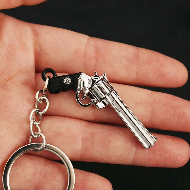 5Cm Pistol Gun Metal Keychain Pistol Revoer Shooting Gun Keychain Gun Toy Christmas Gift