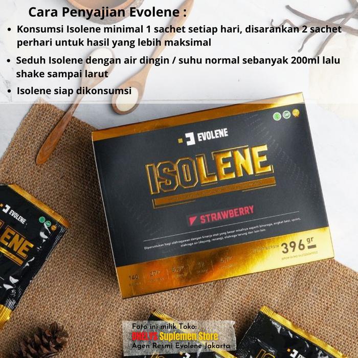 ofbh- Evolene Isolene Strawberry Whey Protein Isolate Susu Protein 12 Sachet