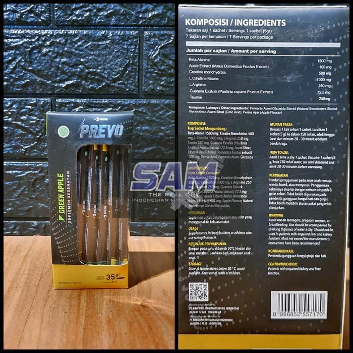 Ready Suplemen Fitness Evolene Prevo 7 Sachet Malang Pre Workout Creatine