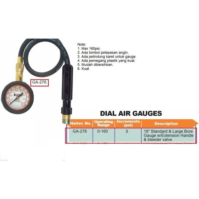 Tire Pressure Gauge Haltec GA-276 Ukur Tekanan Angin Ban OTR GA276