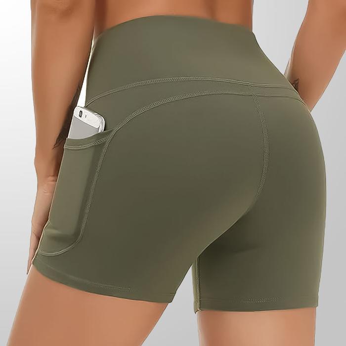 swte- Celana Legging Pendek Wanita Workout Shorts Running Yoga Wear Sports Short Dengan