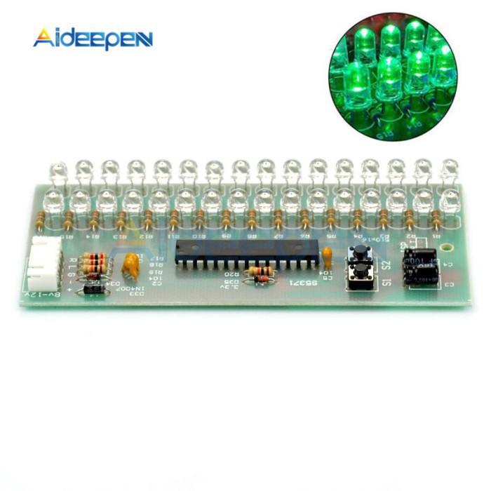 Dc 8V-12V 16 Led Dual Channel Mcu Adjustable Display Pattern Led Vu Meter Level Indicator Amplifier