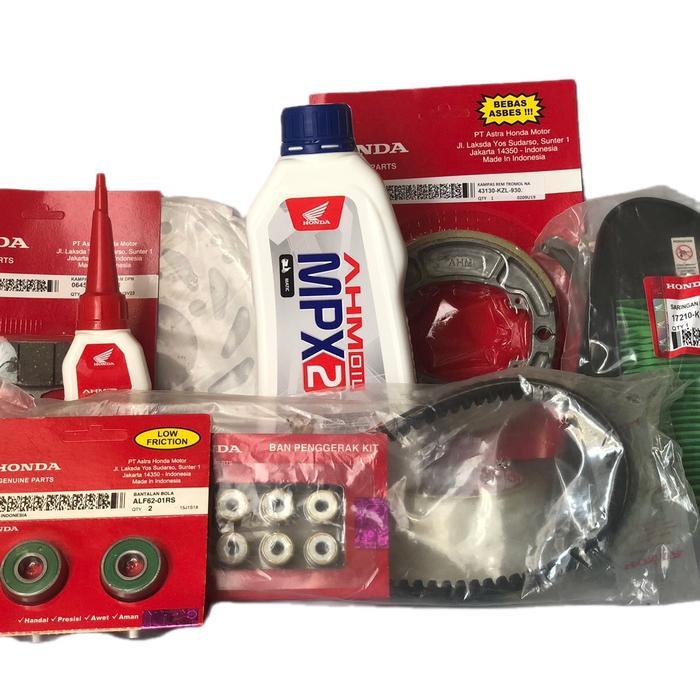Terhemat Paket Service Lengkap 8 Produk Kampas Rem Oli Vanbelt Piringan Bearing Motor Beat Esp Fi