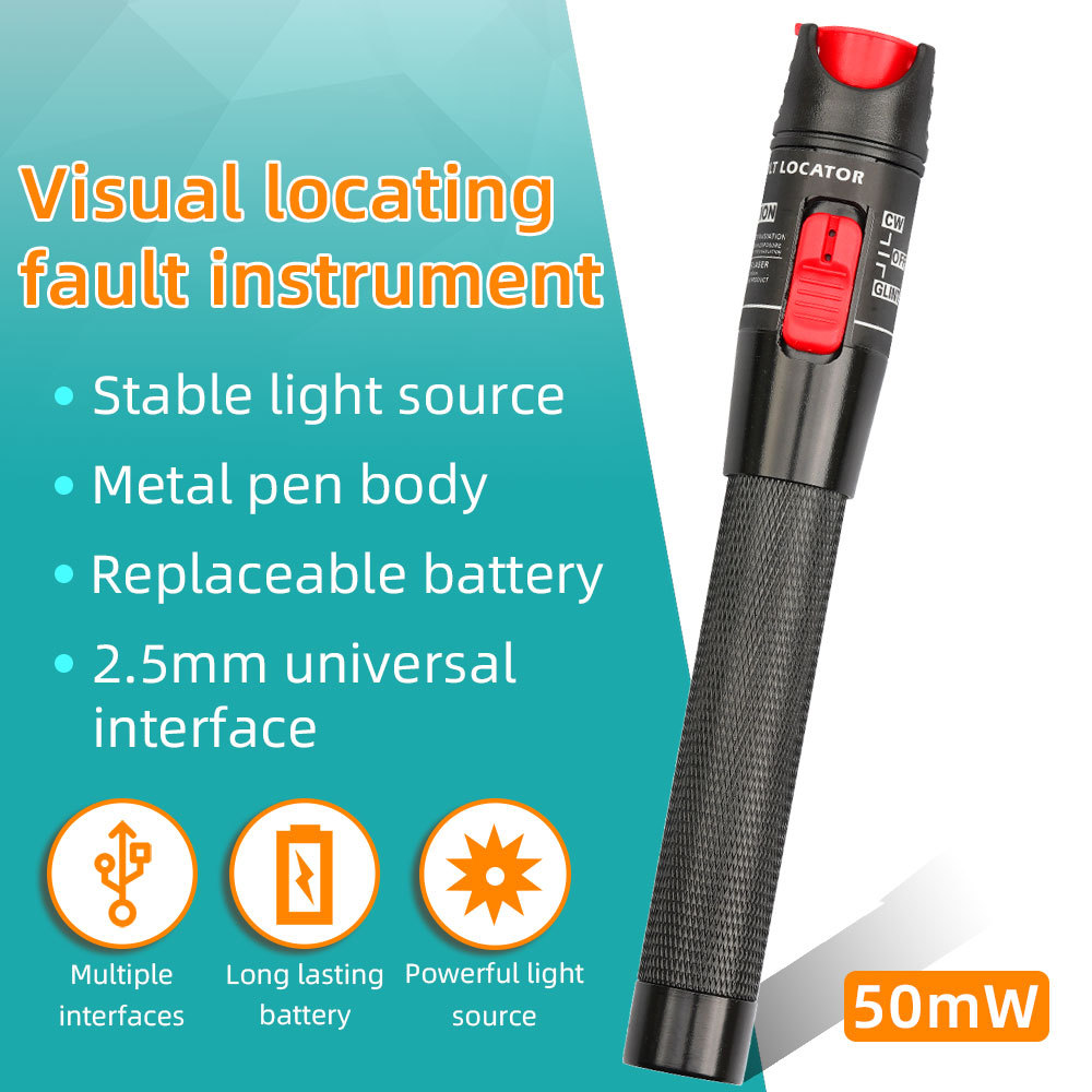 Vlf 50Mw Visual Fault Locator Ftth Pen Type Fiber Optic Cable Tester Tool