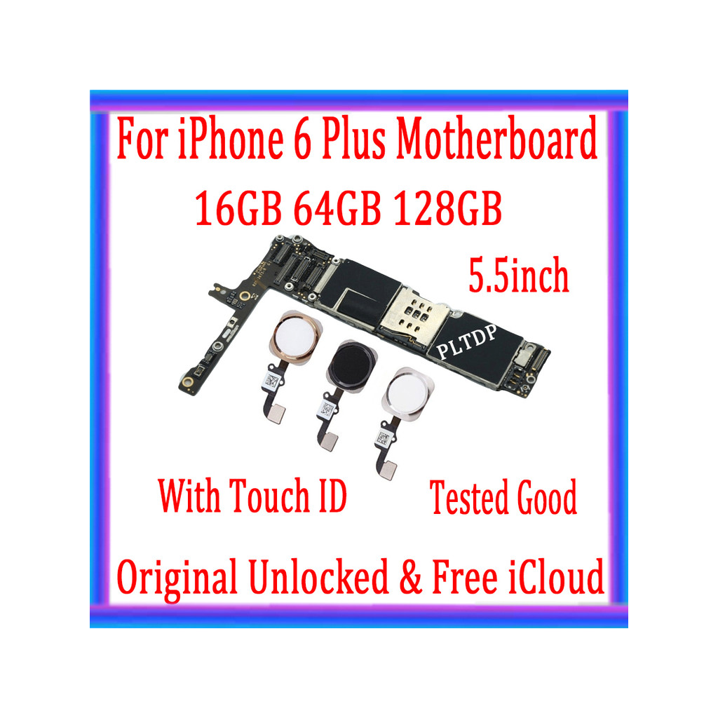 For iphone 6 plus Motherboard with/no Touch ID,100% Original unlocked for iphone 6plus Mainboard wit