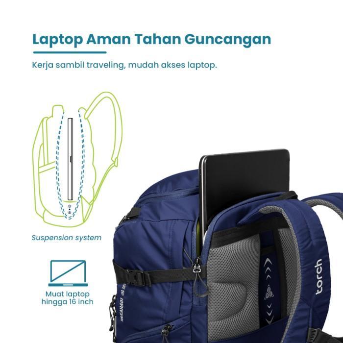 Sedia Backpack Travel Bag Tas Ransel 40 Liter Anti Air Multifungsi - Torch Takahagi