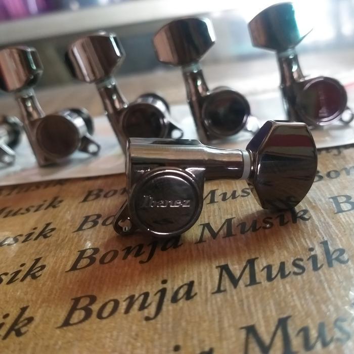 Dryer Tuners Ibanez Premium Original Tuners 6 Inline Black Nikel Cosmo Promo