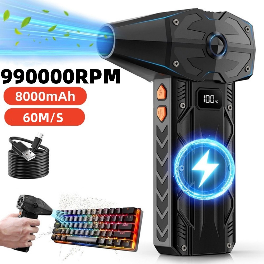 990000Rpm Brushless Motor Electric Turbo Jet Fan High-Speed Turbo Violent Fan Usb Rechargeable