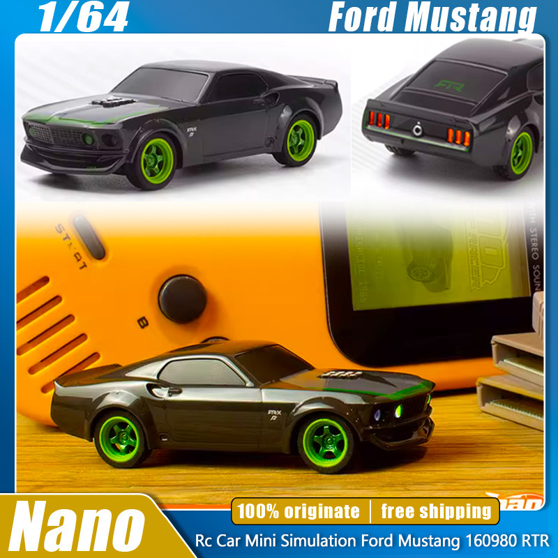 Hot Hpi Nano Ttr 1/64 Rc Car Mini Simulation Ford Mustang Electric Led 160980 Remote Control Cars