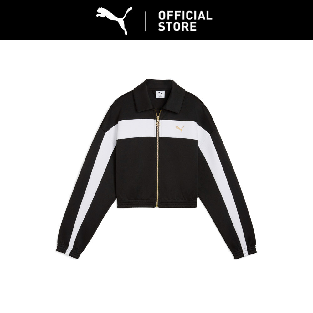 PUMA Jaket Track Santai Cropped Wanita Black