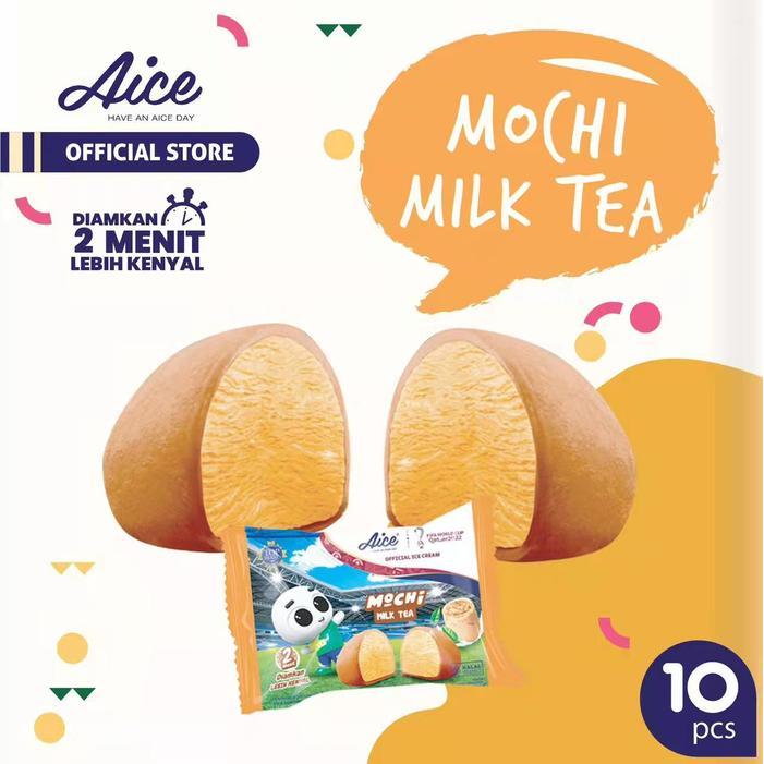 Paket Aice Ice Cream Mochi Milk Tea Es Krim (isi 10 pcs)