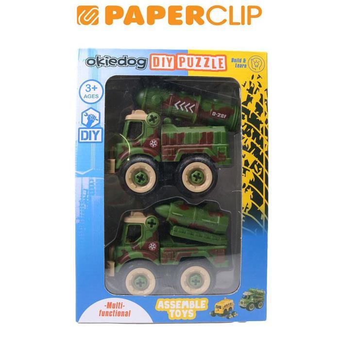 MAINAN ANAK OKIEDOG DIY PUZZLE V2 CJ-3989374 MILITARY VEHICLE