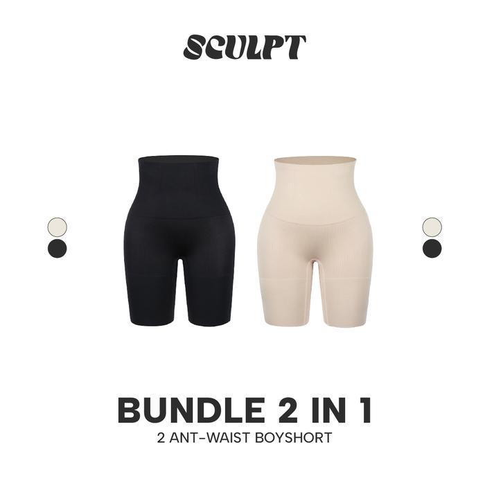 mjyc- Bundle Sculpt 2 Ant-Waist Boyshort Korset Perut Boxer Seamless Wanita