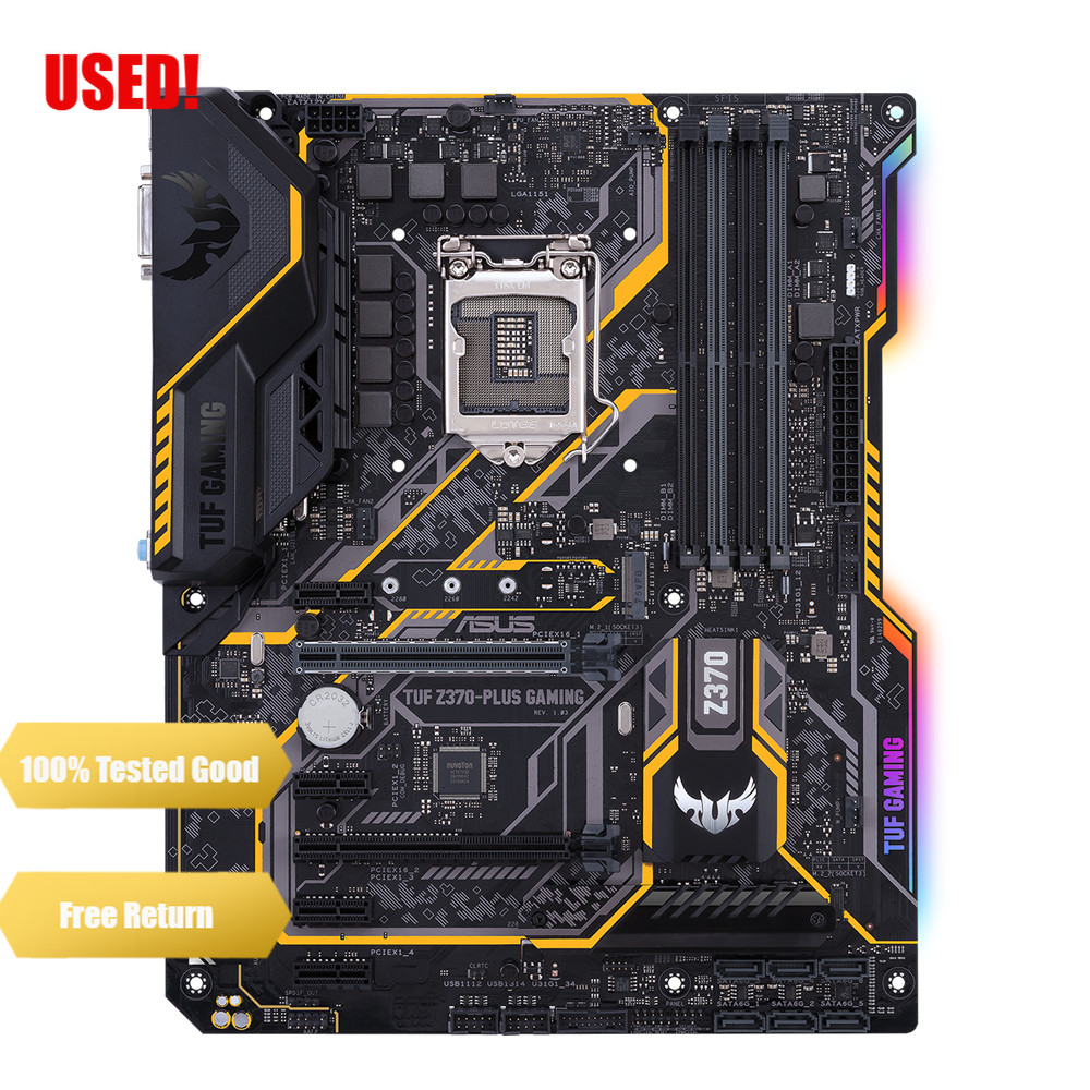 Used TUF Z370-PLUS GAMING Z370 Motherboard Socket LGA 1151 i7 i5 i3 DDR4 PCI-E 3.0 SATA3
