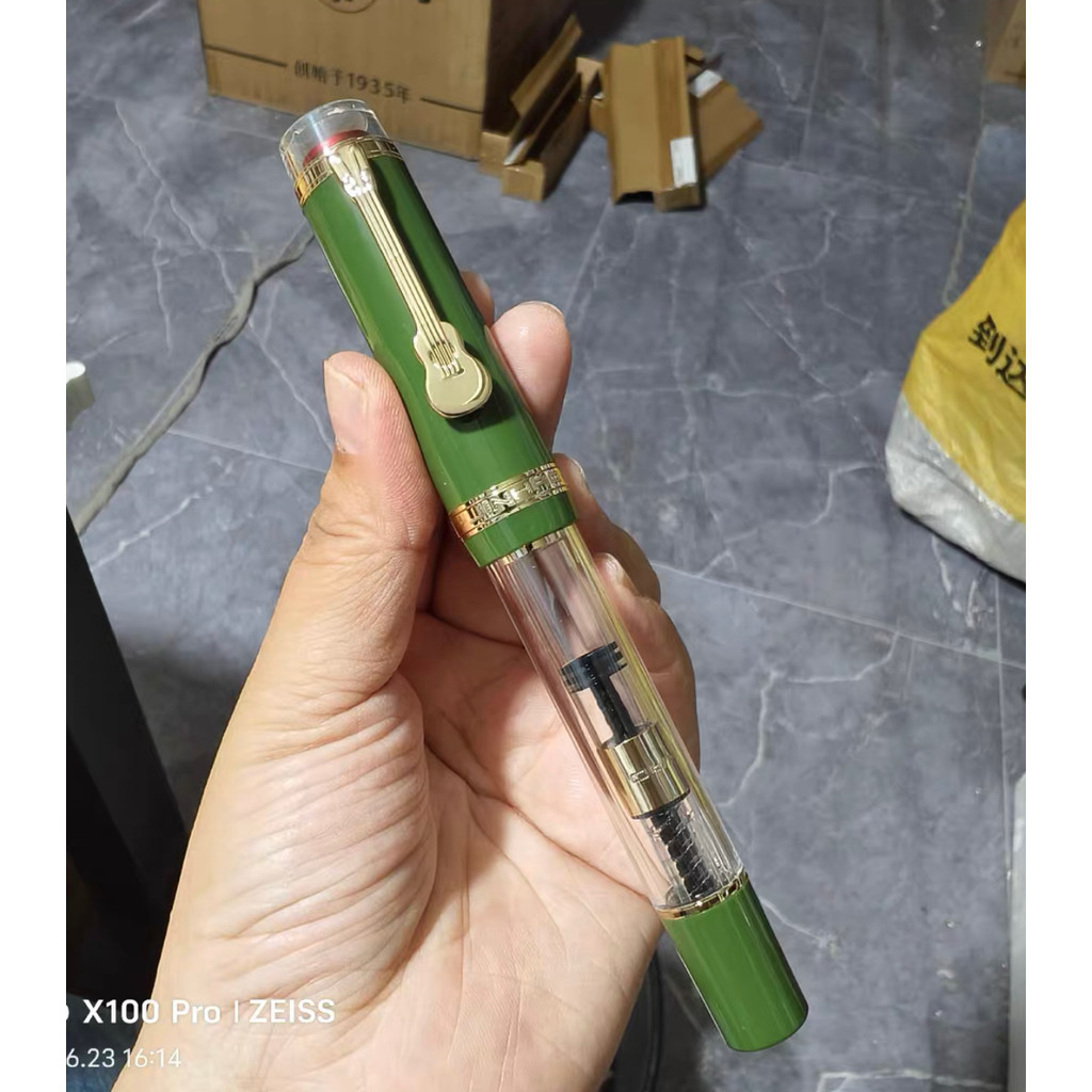 NEW Jinhao 1935 TIANDAO Fountain Pen Luxury Guitar Clip 0.5/0.7MM Nib Transparent Red Writing Ink Pe