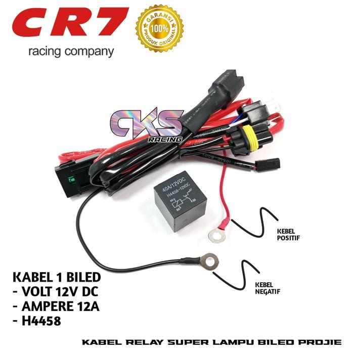 CR7 KABEL RELAY BILED HID PREMIUM TIPE SOCKET H4 BISA MOBIL MOTOR KABEL SET 1 LAMPU UNIVERSAL