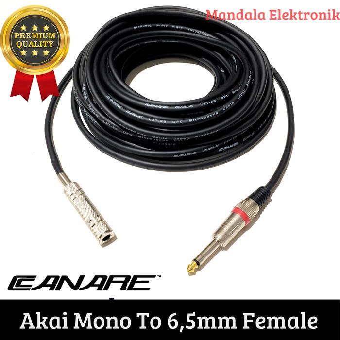 Kabel Audio Jack Akai Mono 6,5Mm Male To 6,5Mm Female Mono Terlaris