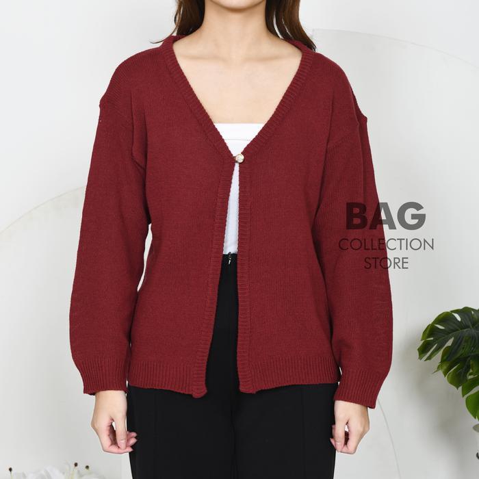 Avenza- Bag - Mahyra Cardigan Kancing Satu Outer Rajut Atasan Wanita Kekinian Korean Style