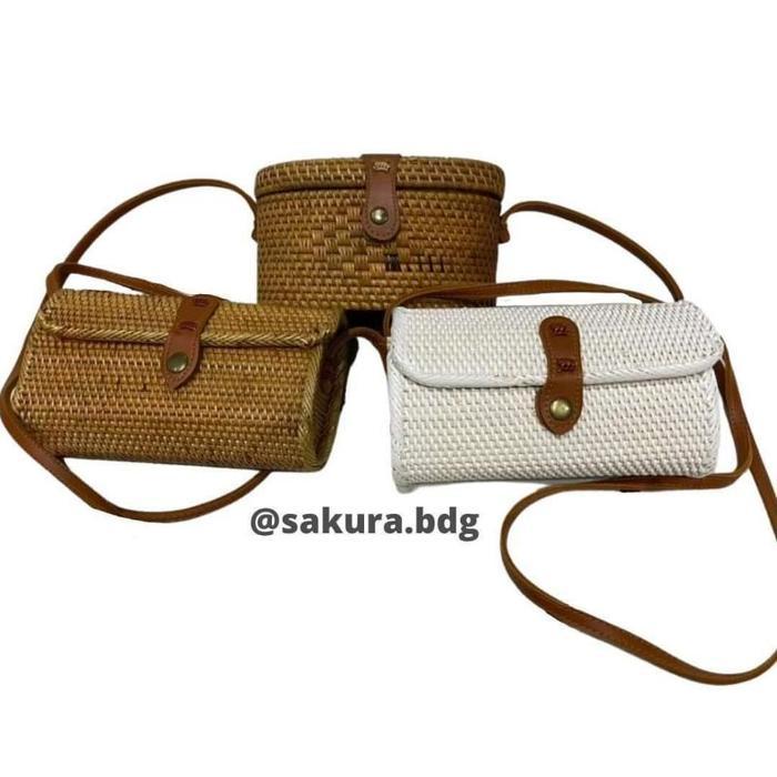 Promo Murah TP8 - Tas rotan anyaman Bali tas wanita etnik handmade selempang
