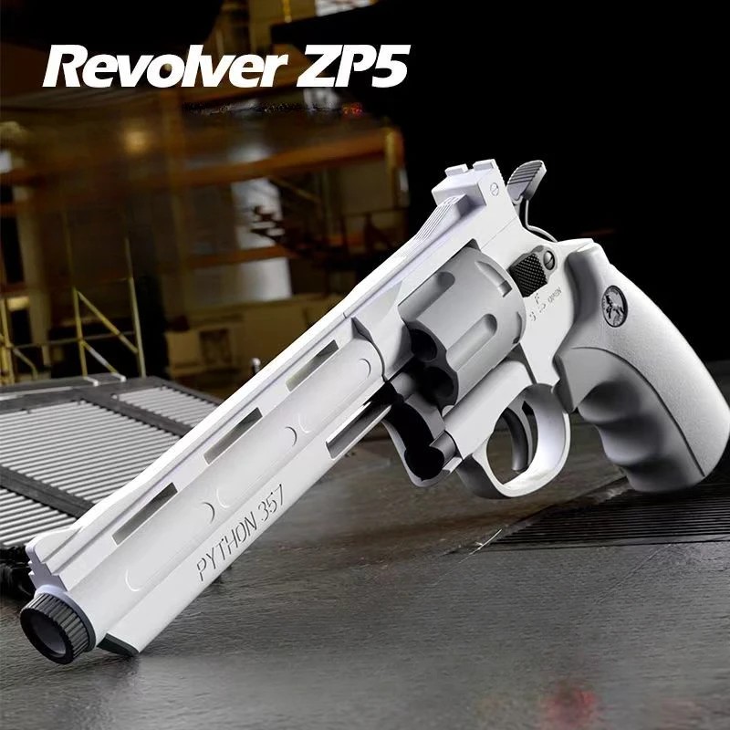 ZP5 357 Revolver Automatic Mechanical Launcher Continuous Fire Gun Soft Dart Bullets Toy Gun CS