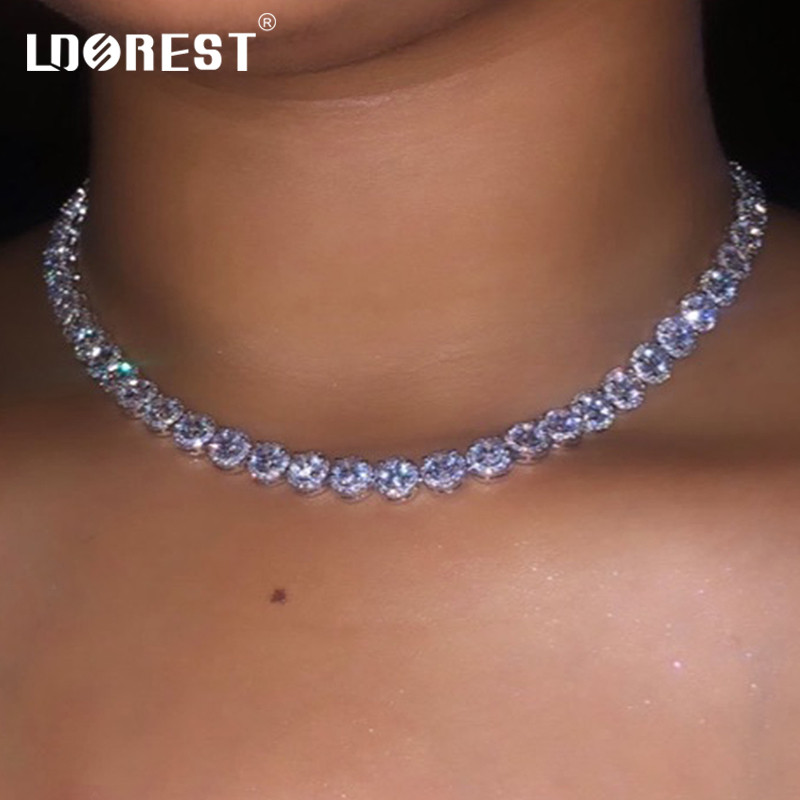 Iced Out 13MM Tennis Chain Micro Paved Cuban Link Chain Necklace Bling AAA Rhinestone Tennis Choker