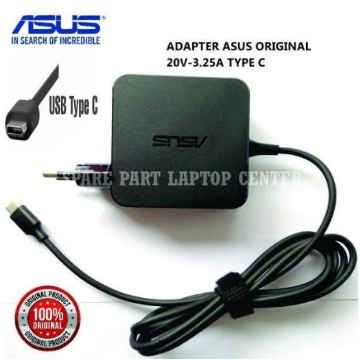 New Adaptor Charger Asus 20V 3,25A 3.25A Type C Q325 Q325U Q325Ua Original Terlariss 