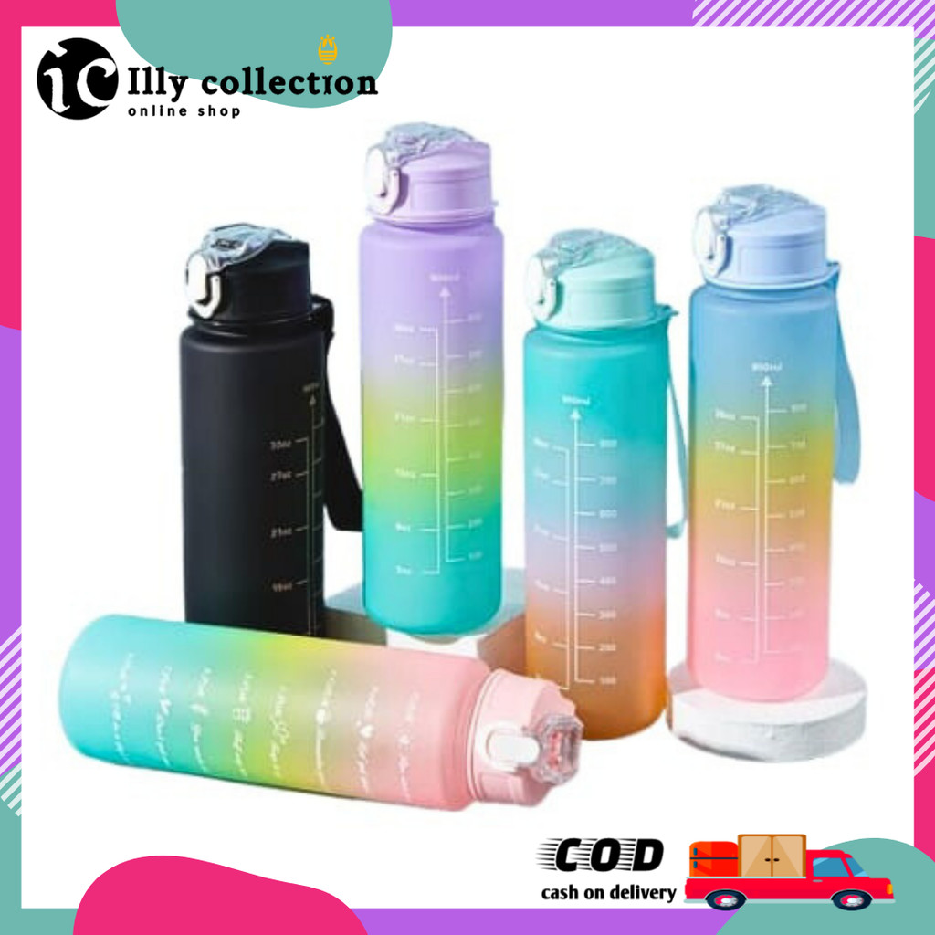 Botol Minum Tritan Pelangi Viral 1 Liter