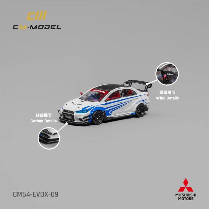 CM64-EVOX-09 - CM MODEL 1/64 Misubishi Lancer EvoX Varis White