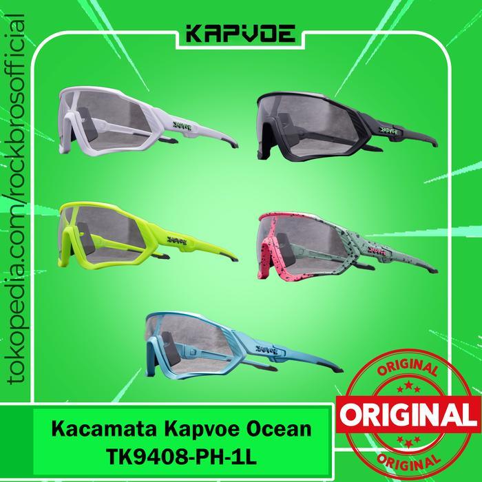 ASLI KAPVOE OCEAN Kacamata Sepeda TK9408-PH-1L Kaca Mata Fotokromik Sport UV400 Lensa Polikarbonat