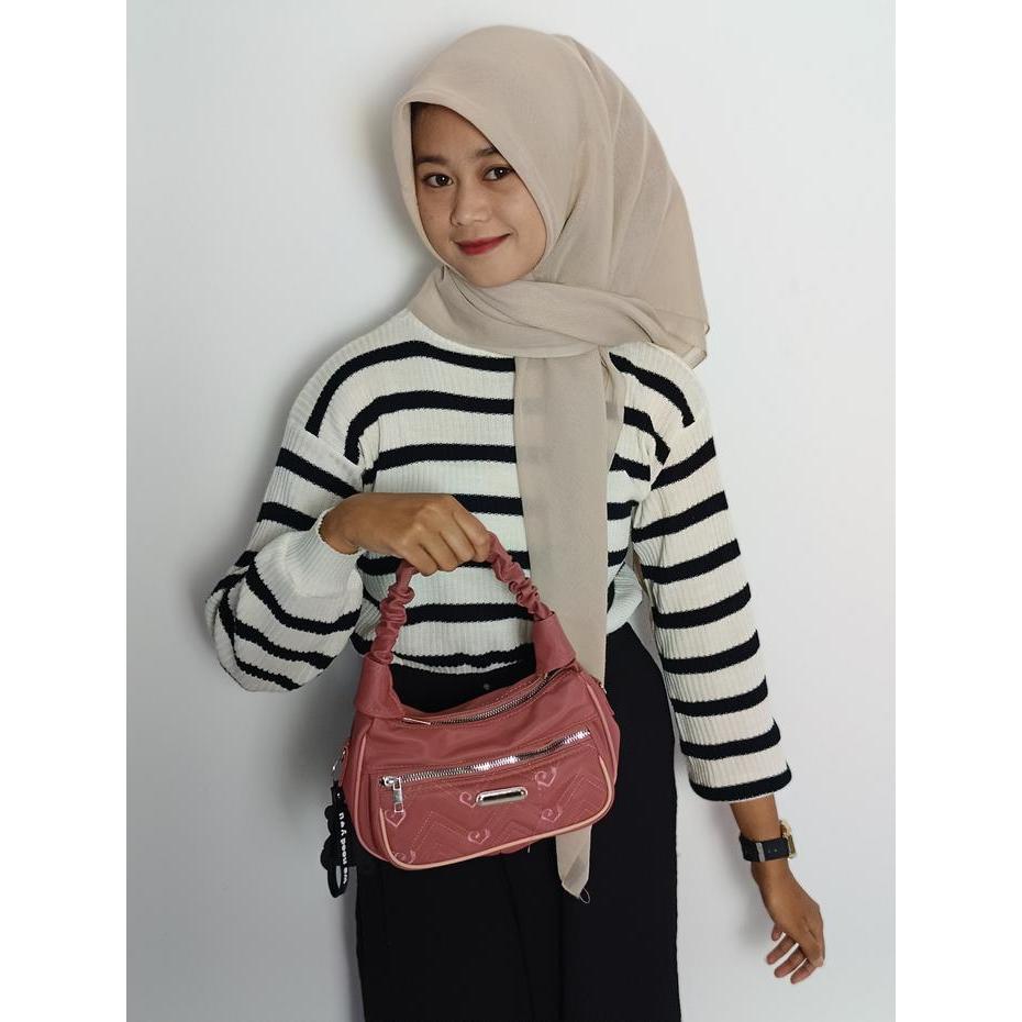 SLIM BAGS TAS JINJING 2 IN 1 KUALITAS BAGUS HARGA GROSIR TAS OOTD WARNA DUSTY PINK