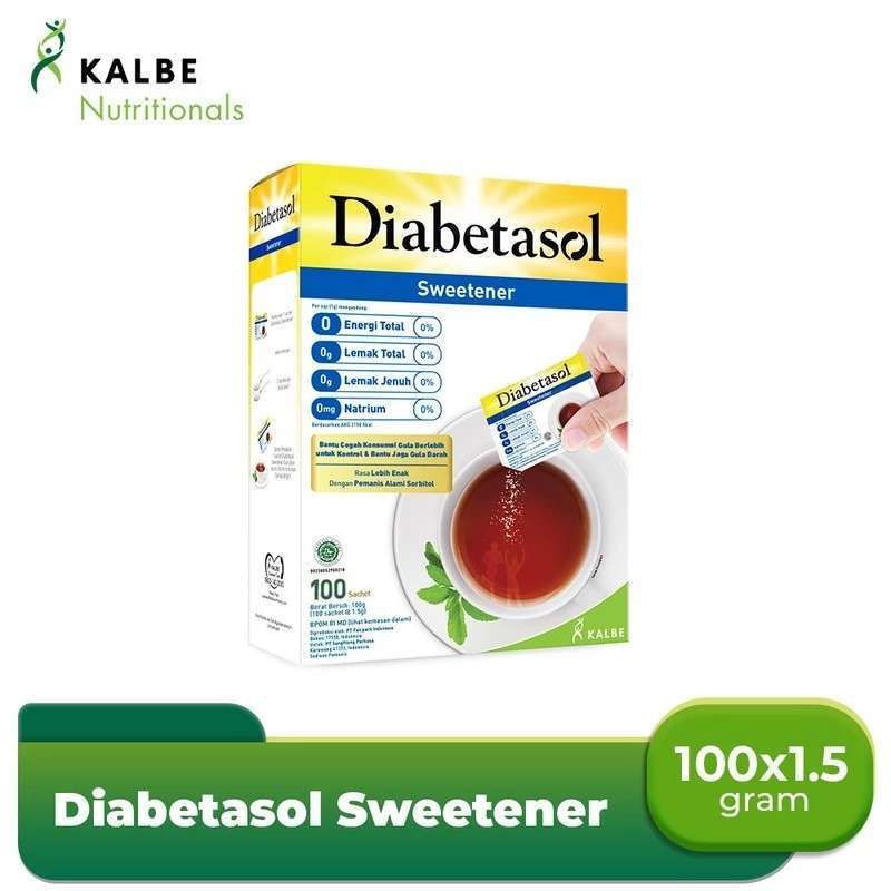 DIABETASOL NO CALORIE SWEETENER 100 SACHET - RAJA SUSU