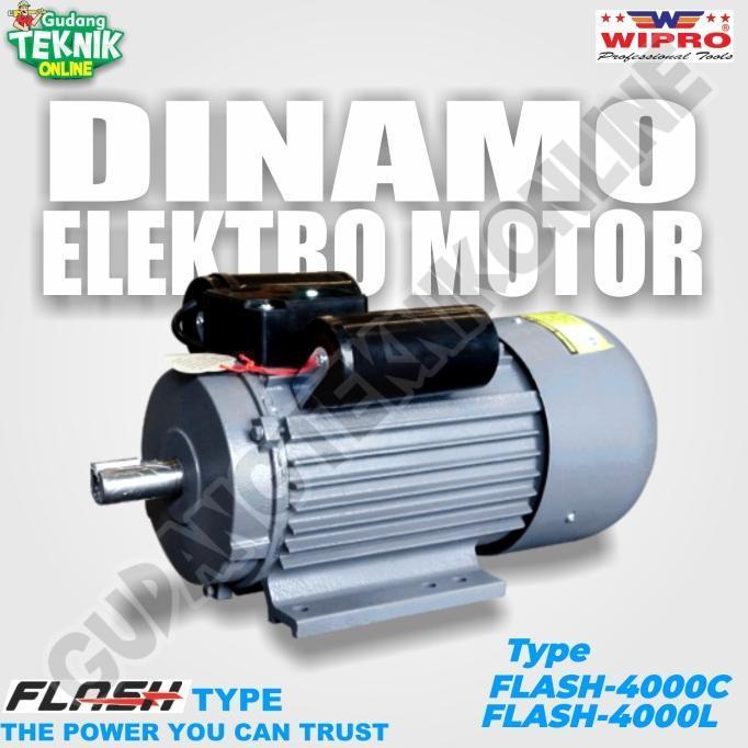 Dinamo Motor Penggerak 4Hp 2P 1Phase 2850Rpm WIPRO Type Flash 4000C - Dinamo Elektro Motor WIPRO