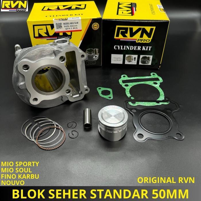 BLOCK SEHER BORING BLOK SEHER MIO SPORTY MIO SOUL MIO LAMA NOUVO ORIGINAL RVN PLUS PISTON KIT