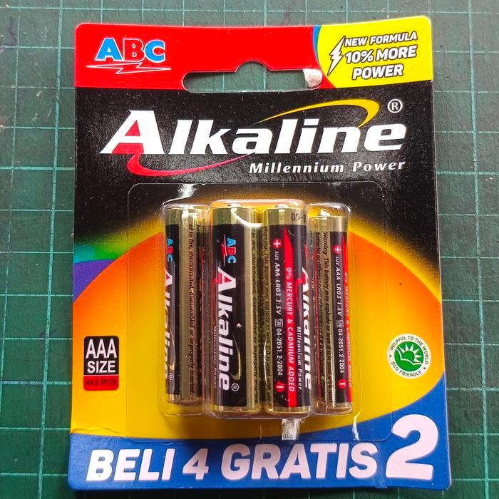 sk7n- Baterai Alkaline Abc Size A3 # Aaa Isi 6