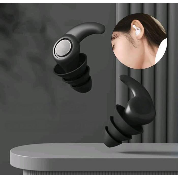 Earplug 3 Layer Deep Sleep Earplug Silikon Nano Ear Plug Peredam Suara Penutup Kuping Untuk Tidur
