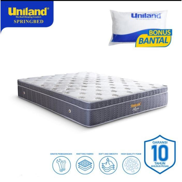 UNILAND SPRINGBED PLUSHTOP GREY 180X200X30 CM HANYA KASUR
