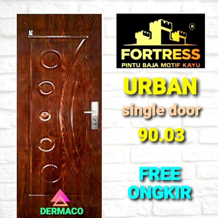 PINTU BAJA MOTIF KAYU 90 CM / PINTU BAJA FORTRESS URBAN 90.03 / PINTU