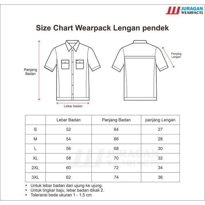 Juragan Wearfacts - Wearpack Kerja Lengan Pendek Warna Merah Navy