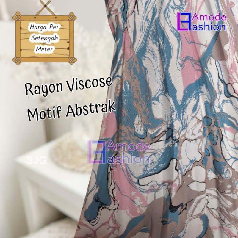 Kain Rayon Viscose Motif Abstrak