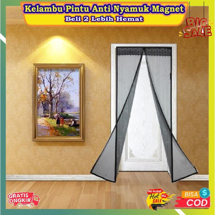 IFY (IMPORT) KELAMBU PINTU ANTI NYAMUK MAGNET/SLAMBU TIRAI PINTU POLOS 90X210 CM TERMURAH TERLARIS