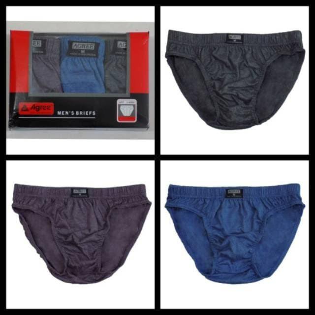 Re0H- Agree Celana Dalam Pria Dewasa 2-8886 Kotak Merah Nyaman Boxer Katun Pendek Motif Isi 3 Pcs