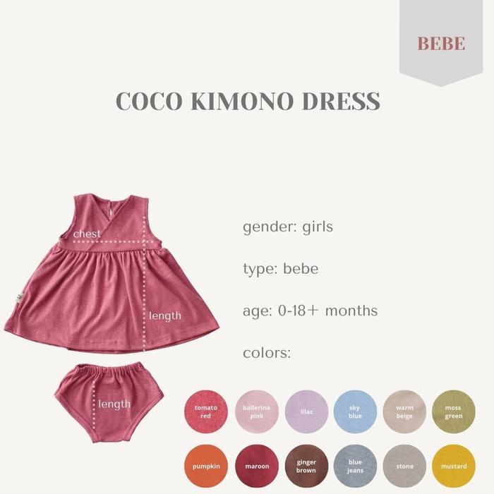 [Voucher] Cocopop Baby COCO Kimono Dress ( Baju Polos Kaos Katun Bayi Cotton Kecil Warna Anak Dress