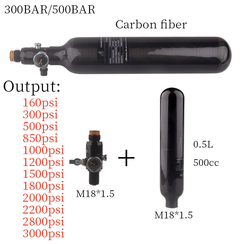 HPA Carbon Fiber 500CC Gas Cylinder Refill Regulador Air Tank Soft Sodastream Adapter Cilindro