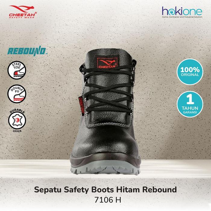 Cheetah Safety Shoes Rebound 7106H Hitam Sepatu Safety Cheetah 7106H Boots Pria