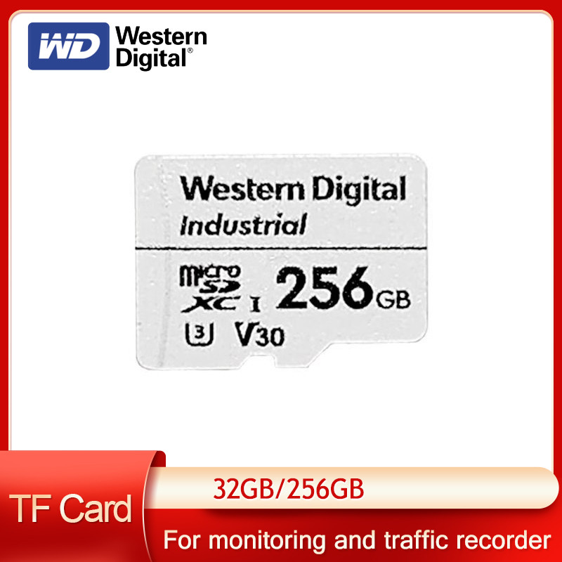 Western Digital Industrial TF microSD Card 32G 256GB For tachograph memory card Surveillance camera 