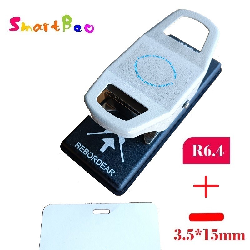3.5X15mm Hole Punch and R6.4 Corner Punch for PVC Card, Photo, Paper; 2 in 1 Punch Cutter Paper Punc
