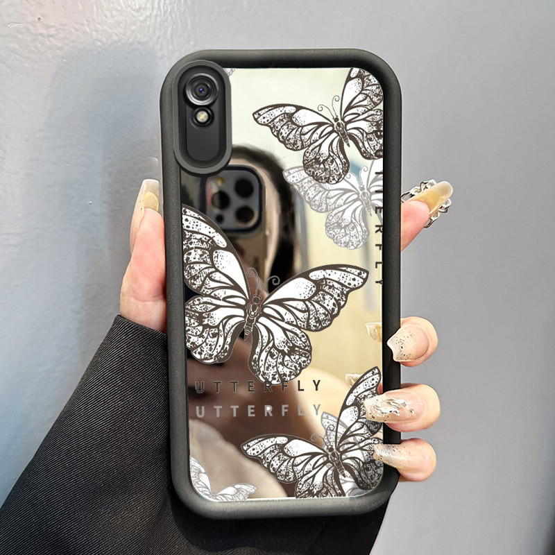 Casing Hp Xiaomi Redmi 9A Redmi 9i Redmi 9T Redmi 9 Power Case HP Casing pola Kupu-kupu Hitam Kasing